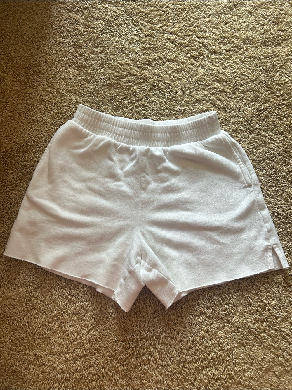 White Sweatpant Shorts